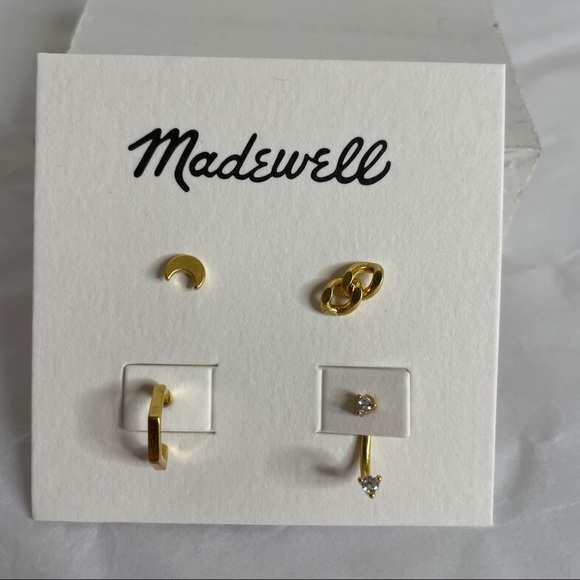 Madewell Mix & Match Earrings Set Vintage Gold - Picture 2 of 12